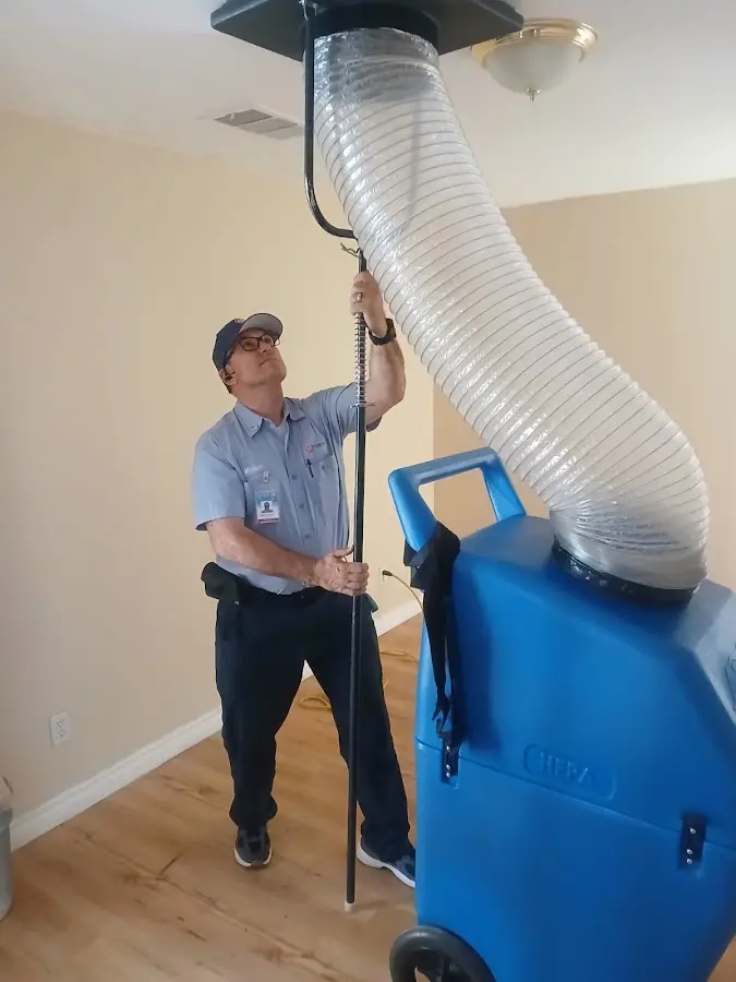 Mini Split Installation technician using HEPA equipment in Maplewood